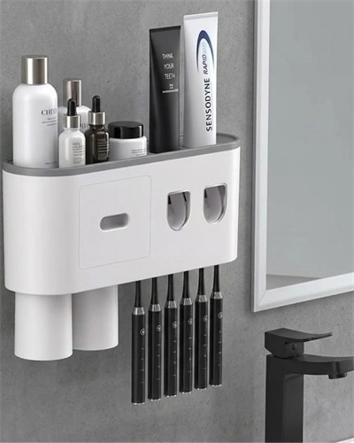 Çok Fonksiyonlu Diş Fırçası Tutucu Otomatik Dispenser Bardaklı Organizer