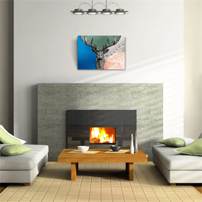 Dijital Efektli Geyik Dekoratif Kanvas Tablo 50 x 70