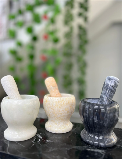 Doğal Cilalı Mermer Havan
