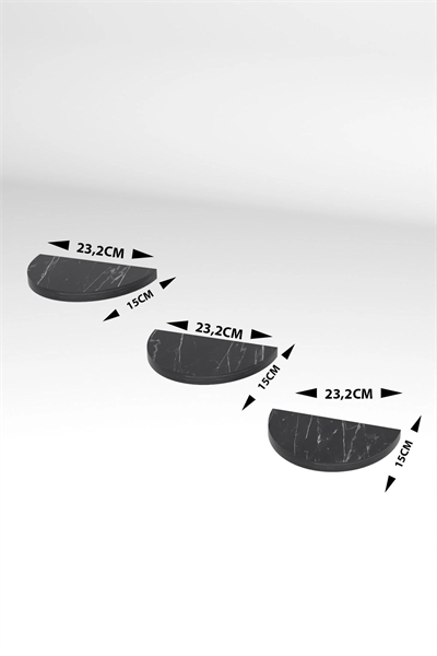 Duvar Rafı Dekoratif 3 Adet Çiçeklik Oval Efes