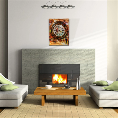 Duvar Saati , Pastel Renklerde Kanvas Tablo 50 x 70