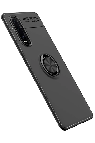 Find X2 Kılıf Range Yüzüklü Silikon - Siyah