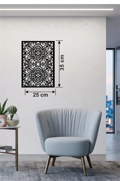 Floral Mandala Desenli Ahşap Duvar Tablosu - 25x35 cm Lazer Kesim Dekoratif Pano