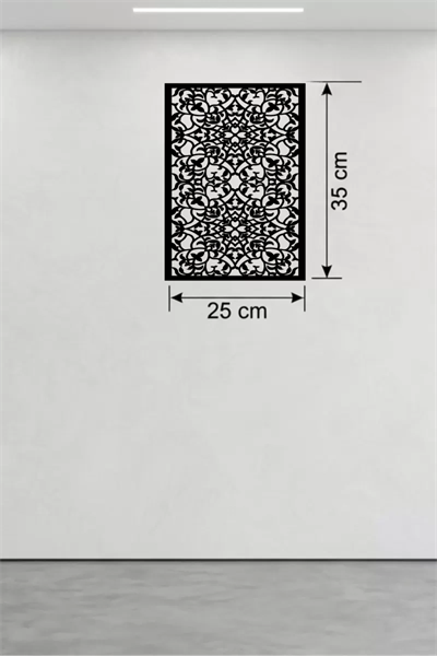 Floral Mandala Tasarım Ahşap Duvar Tablosu - 25x35 cm Lazer Kesim Dekoratif Pano