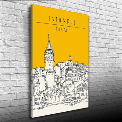 Galata Kulesi Silueti Kanvas Tablo 50 x 70