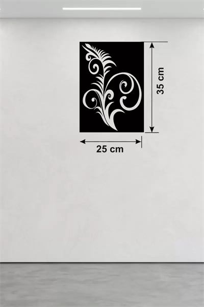 Geleneksel Çiçek Desenli Ahşap Duvar Tablosu - 25x35 cm Lazer Kesim Dekoratif Pano