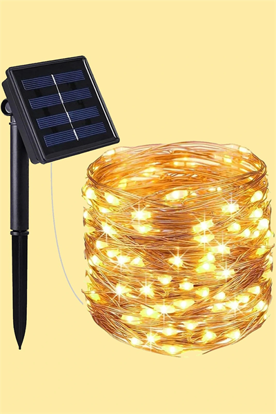 Güneş Enerjili 200 LED Dış Mekan Aydınlatma Şeridi