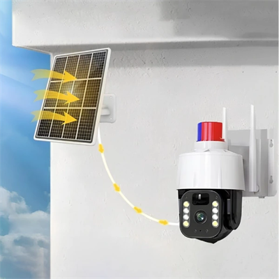 Güneş Enerjili Alarmlı Çakarlı Dış Mekan Güvenlik Kamerası
