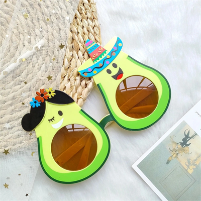Hawaii Temalı Avokado Gözlük