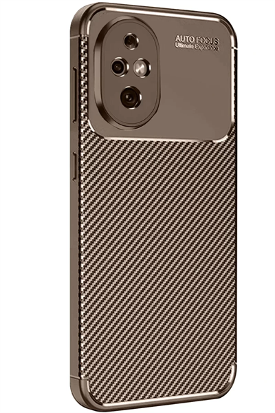 Honor 200 Kılıf Auto Focus Karbon Kapak - Kahverengi
