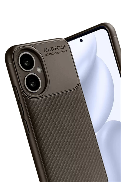 Honor 400 Kılıf Auto Focus Karbon Kapak - Kahverengi