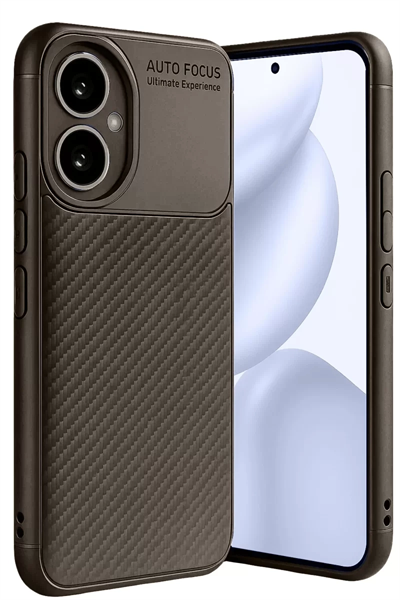 Honor 400 Kılıf Auto Focus Karbon Kapak - Kahverengi