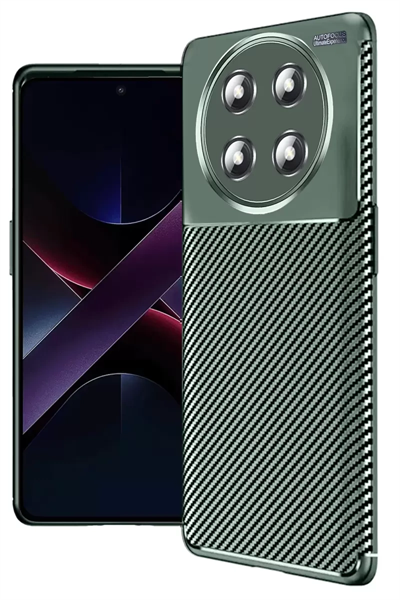 Honor Magic 7 Lite Kılıf Auto Focus Karbon Kapak - Koyu Yeşil