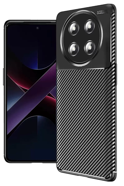 Honor Magic 7 Lite Kılıf Auto Focus Karbon Kapak - Siyah