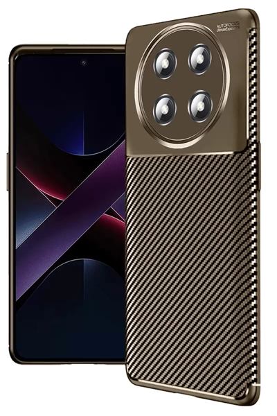 Honor Magic 7 Lite Kılıf Auto Focus Karbon Kapak - Kahverengi