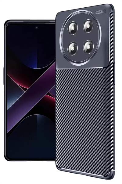 Honor Magic 7 Lite Kılıf Auto Focus Karbon Kapak - Lacivert