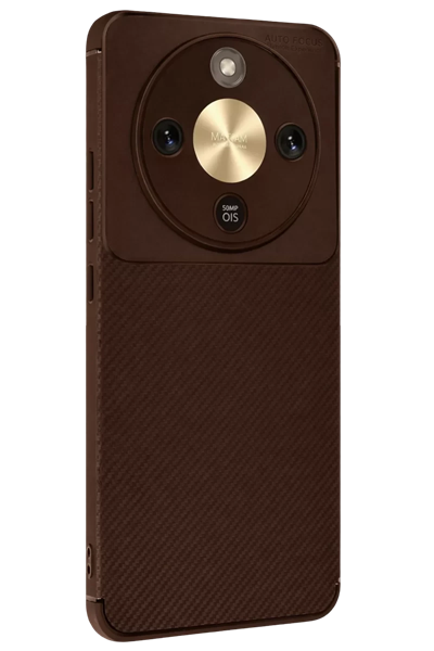 Huawei Honor Magic 8 Lite Auto Focus Karbon Kapak - Kahverengi