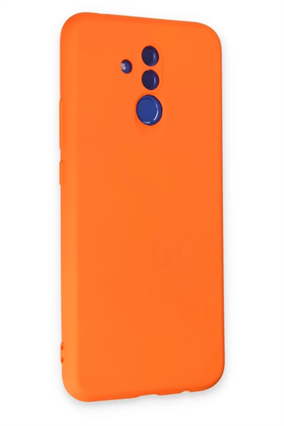 Huawei Mate 20 Lite Kılıf Nano içi Kadife Silikon - Turuncu