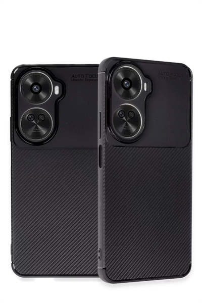 Huawei Nova 12 SE Kılıf Auto Focus Karbon Kapak - Siyah