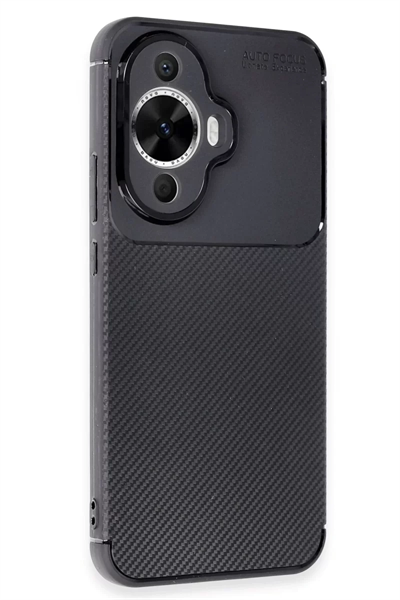 Huawei Nova 12S Kılıf Auto Focus Karbon Kapak - Siyah