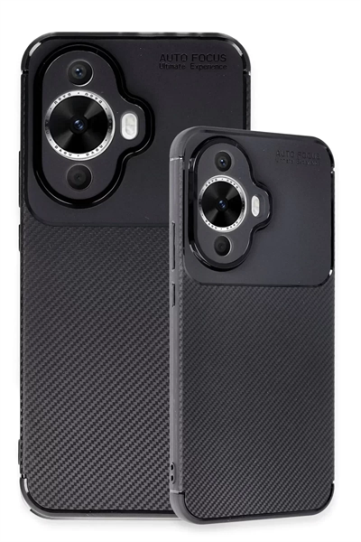 Huawei Nova 12S Kılıf Auto Focus Karbon Kapak - Siyah