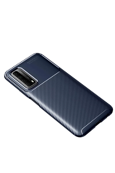 Huawei P Smart 2021 Kılıf Auto Focus Karbon Kapak - Lacivert