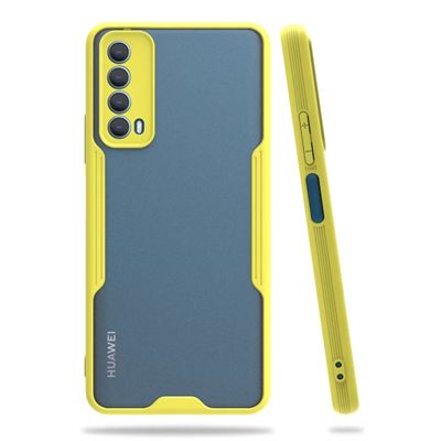 Huawei P Smart 2021 Kılıf Platin Silikon - Sarı
