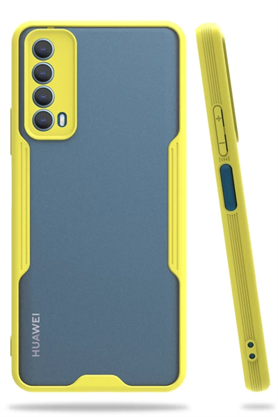 Huawei P Smart 2021 Kılıf Platin Silikon - Sarı