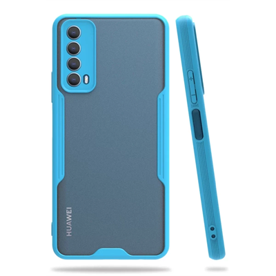 Huawei P Smart 2021 Kılıf Platin Silikon - Mavi
