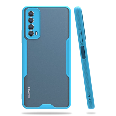 Huawei P Smart 2021 Kılıf Platin Silikon - Mavi