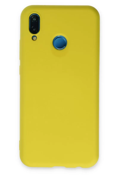 Huawei P20 Lite Kılıf Nano içi Kadife Silikon - Sarı