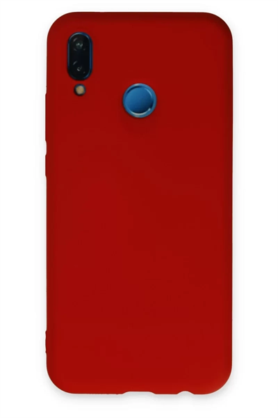 Huawei P20 Lite Kılıf Nano içi Kadife Silikon - Kırmızı