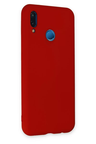 Huawei P20 Lite Kılıf Nano içi Kadife Silikon - Kırmızı