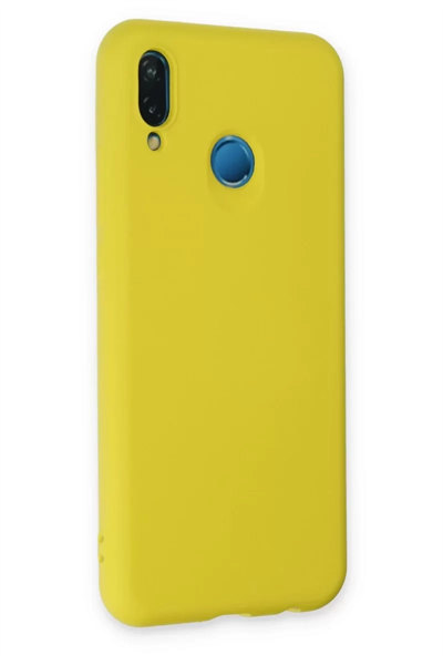 Huawei P20 Lite Kılıf Nano içi Kadife Silikon - Sarı