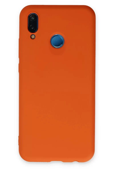 Huawei P20 Lite Kılıf Nano içi Kadife Silikon - Turuncu