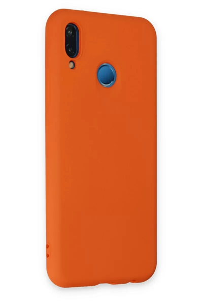 Huawei P20 Lite Kılıf Nano içi Kadife Silikon - Turuncu