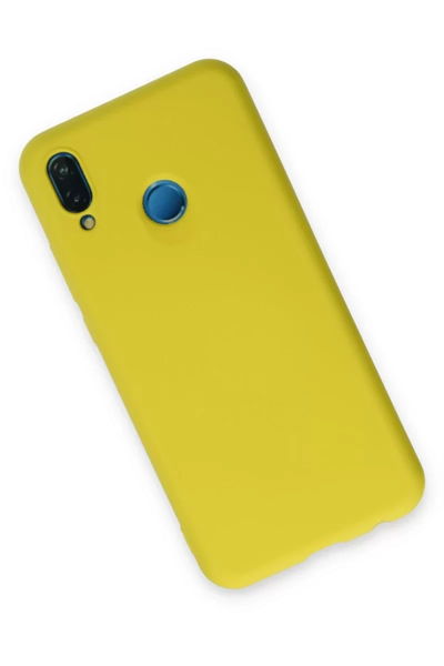 Huawei P20 Lite Kılıf Nano içi Kadife Silikon - Sarı