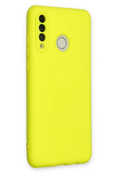 Huawei P30 Lite Kılıf Nano içi Kadife Silikon - Sarı