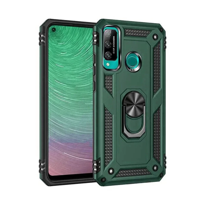 Huawei P40 Lite E Kılıf Sofya Yüzüklü Silikon Kapak - Yeşil