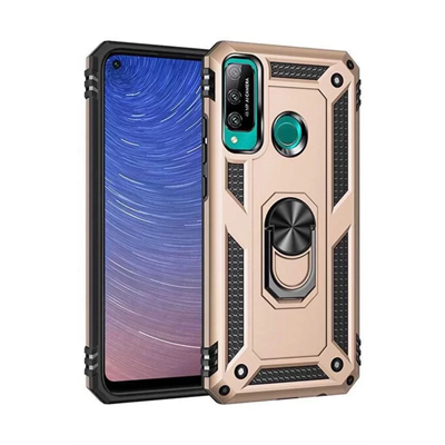 Huawei P40 Lite E Kılıf Sofya Yüzüklü Silikon Kapak - Gold