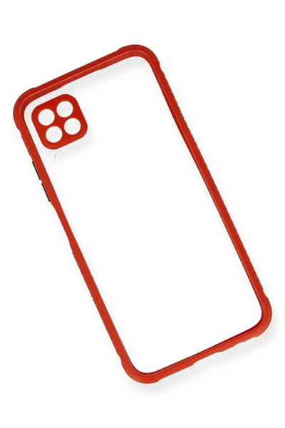 Huawei P40 Lite Kılıf Miami Şeffaf Silikon - Kırmızı