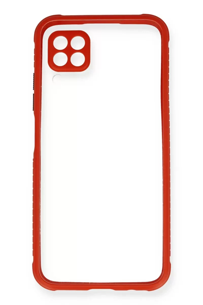 Huawei P40 Lite Kılıf Miami Şeffaf Silikon - Kırmızı
