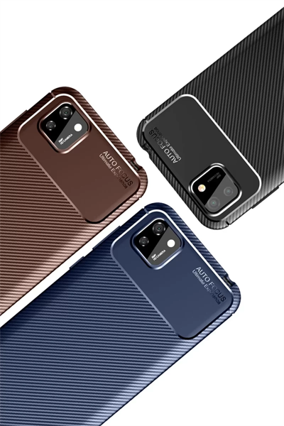 Huawei Y5P Kılıf Auto Focus Karbon Kapak - Lacivert