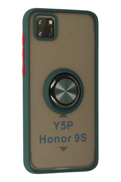 Huawei Y5P Kılıf Montreal Yüzüklü Silikon Kapak - Yeşil