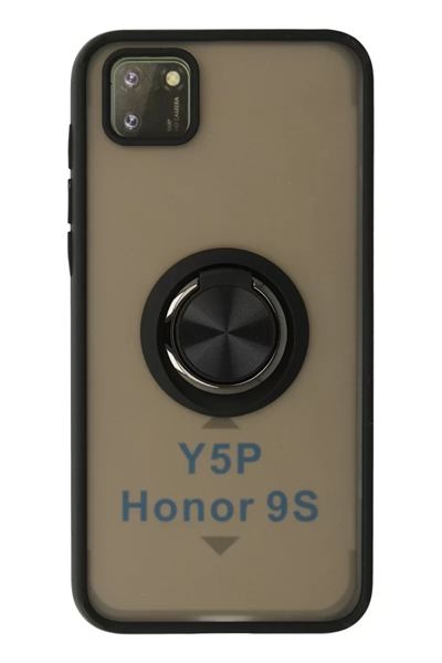 Huawei Y5P Kılıf Montreal Yüzüklü Silikon Kapak - Siyah