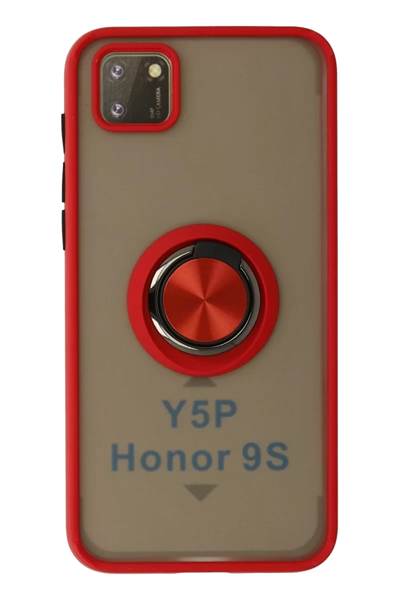 Huawei Y5P Kılıf Montreal Yüzüklü Silikon Kapak - Kırmızı