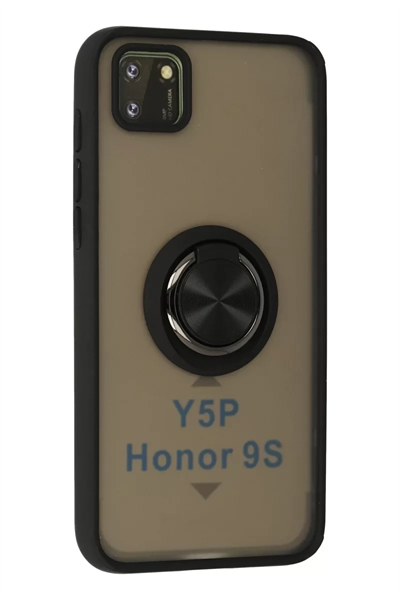 Huawei Y5P Kılıf Montreal Yüzüklü Silikon Kapak - Siyah