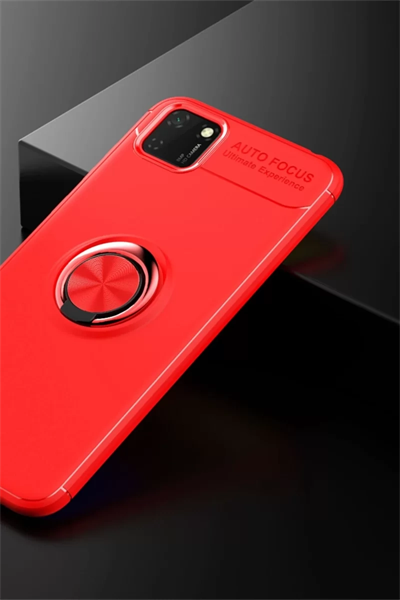 Huawei Y5P Kılıf Range Yüzüklü Silikon - Kırmızı