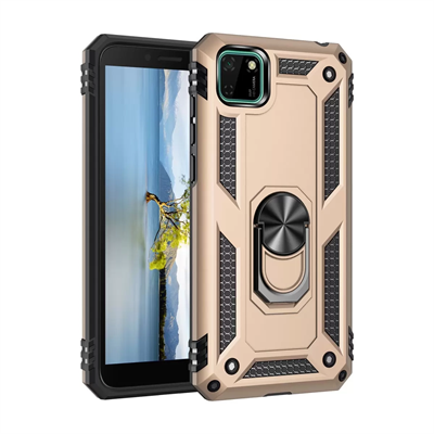 Huawei Y5P Kılıf Sofya Yüzüklü Silikon Kapak - Gold