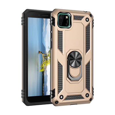 Huawei Y5P Kılıf Sofya Yüzüklü Silikon Kapak - Gold